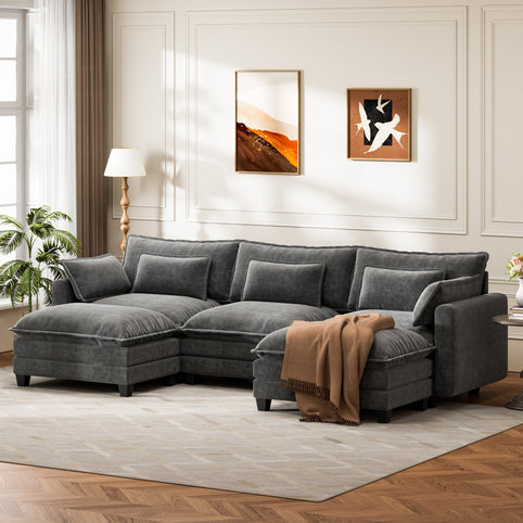 Modular Chenille Sectional Sofa Couch