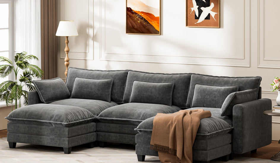 Modular Chenille Sectional Sofa Couch