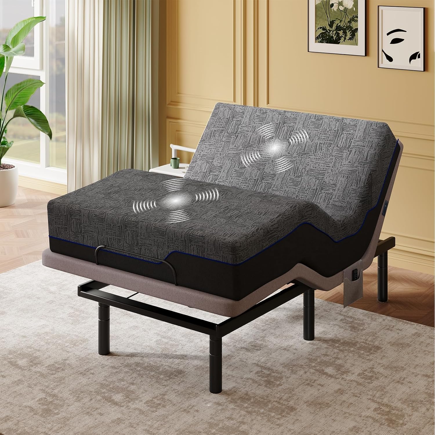 BAYCLARA Adjustable Bed Frame with Massage & Luxury Mattress Set