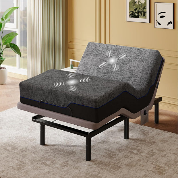 BAYCLARA Adjustable Bed Frame with Massage & Luxury Mattress Set