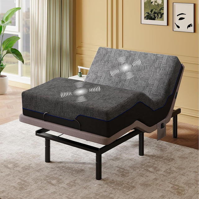 BAYCLARA Adjustable Bed Frame with Massage & Luxury Mattress Set