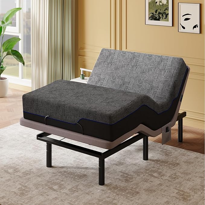 BAYCLARA Basic Adjustable Bed Frame & Luxury Mattress Set