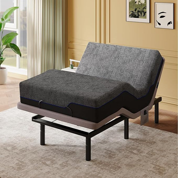 BAYCLARA Basic Adjustable Bed Frame & Luxury Mattress Set