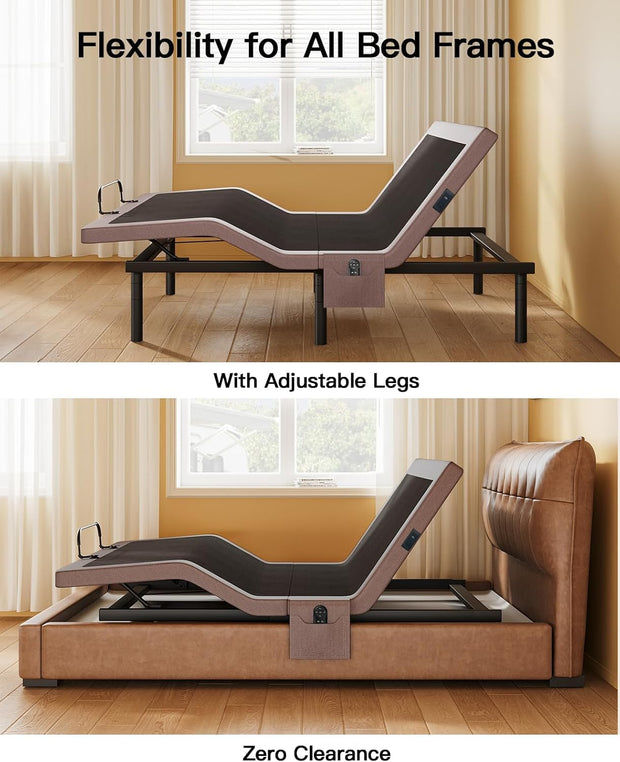 BAYCLARA Adjustable Bed Frame with Massage & Luxury Mattress Set