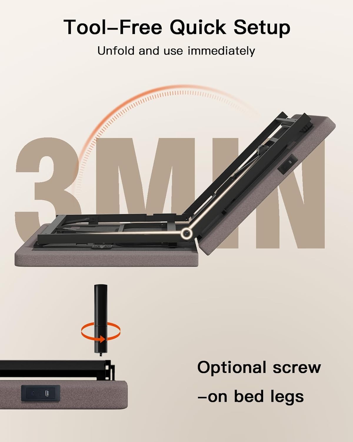 BAYCLARA Adjustable Bed Frame with Massage