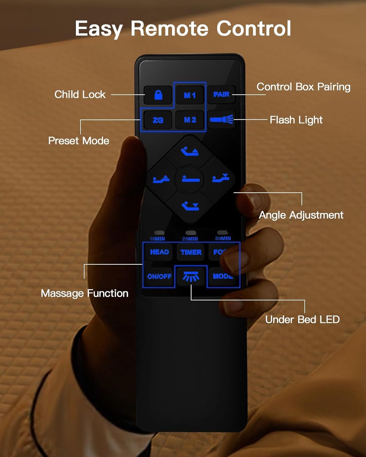BAYCLARA Adjustable Bed Frame with Massage
