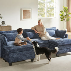 BAYCLARA 111.5“ U Shaped Modular Chenille Sectional Sofa Couch