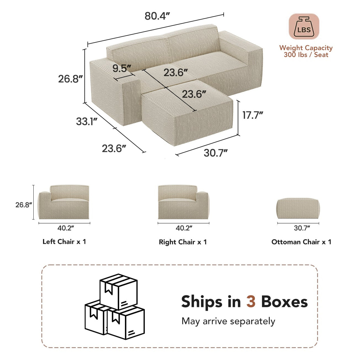 BAYCLARA Urban Nest Modular Sofa - White