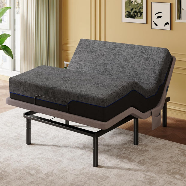 BAYCLARA Basic Adjustable Bed Frame & Luxury Mattress Set