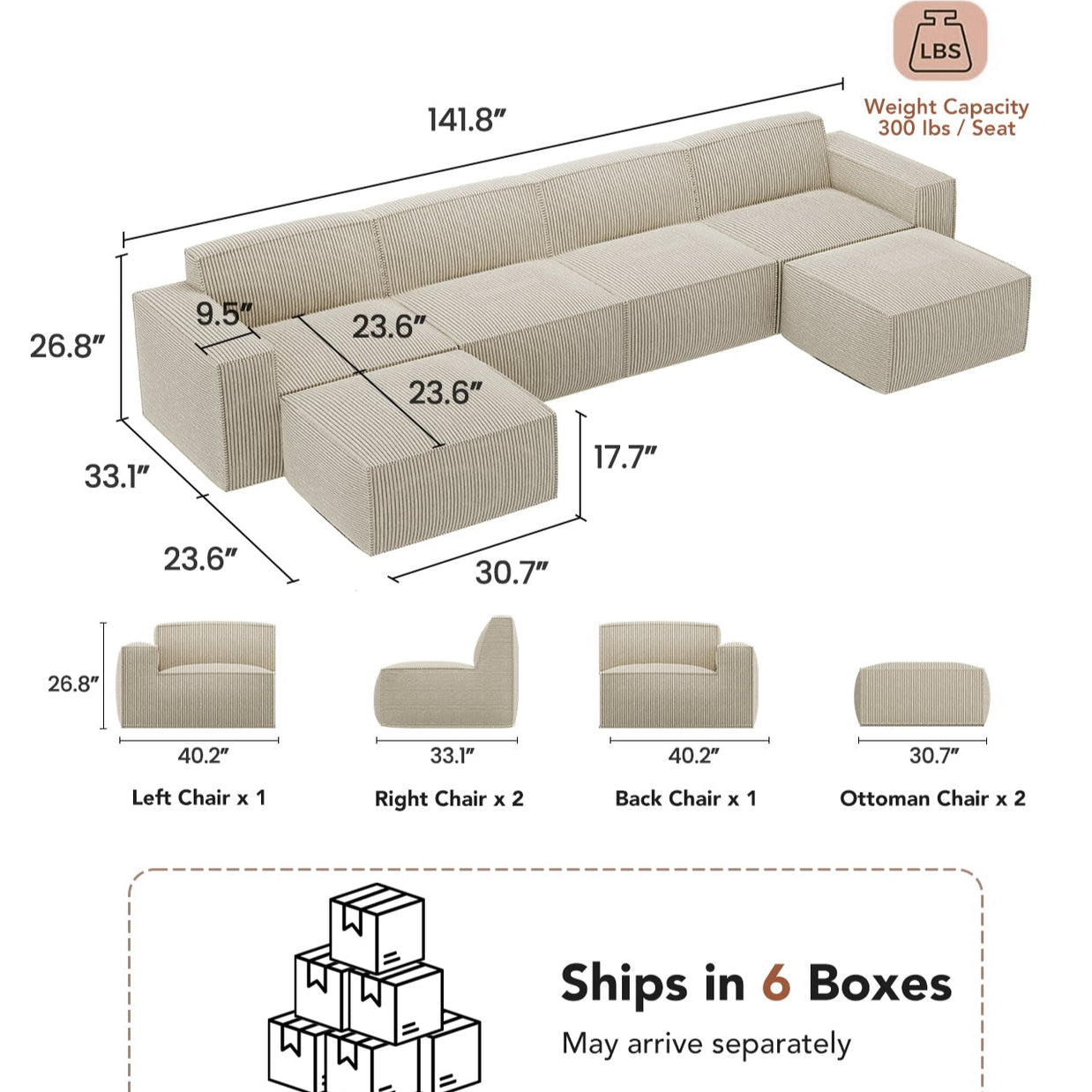 BAYCLARA Urban Nest Modular Sofa - White