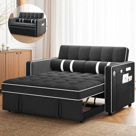BAYCLARA 3-in-1 Sleeper Sofa Bed - Black