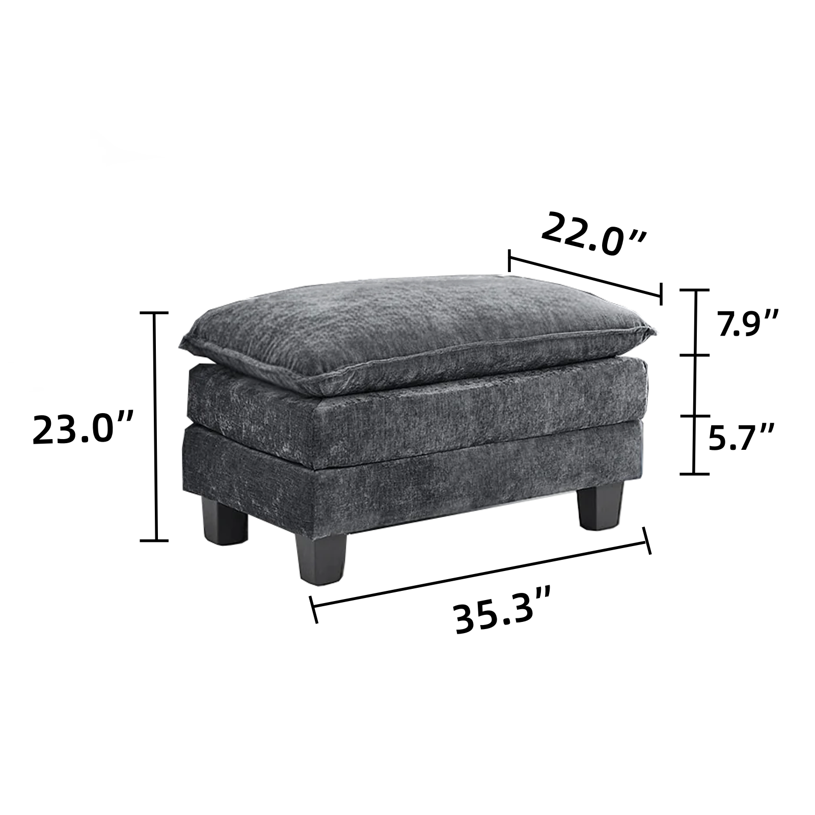 BAYCLARA 111.5“ U Shaped Modular Chenille Sectional Sofa Couch