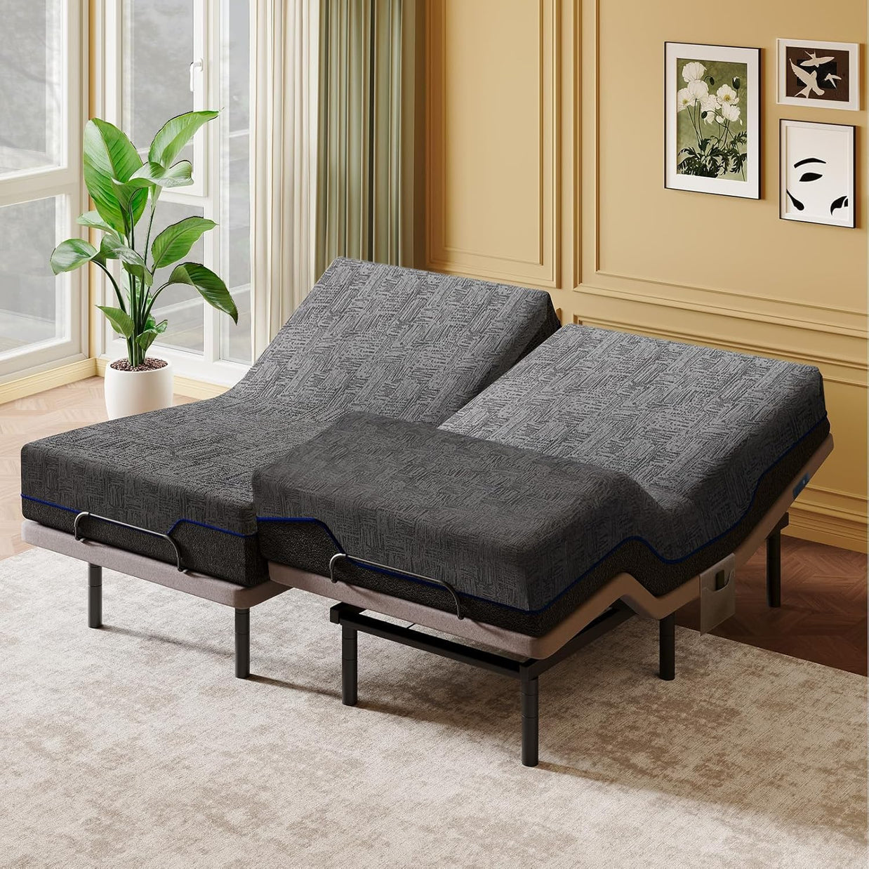 BAYCLARA Basic Adjustable Bed Frame & Luxury Mattress Set