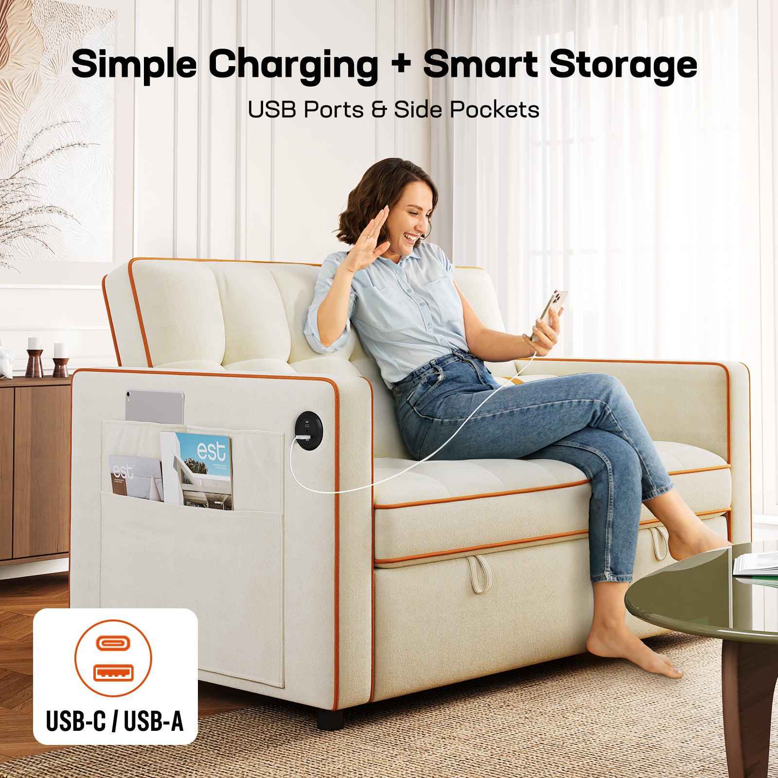 BAYCLARA 3-in-1 Sleeper Sofa Bed