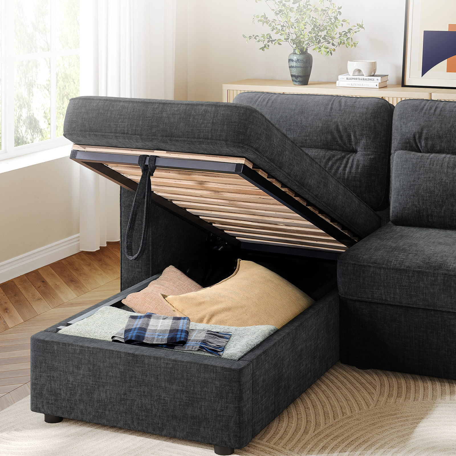 Bayclara Compact Luxury Sectional Sofa Bed