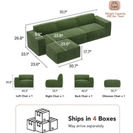 BAYCLARA Urban Nest Modular Sofa - Green