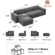 BAYCLARA Urban Nest Modular Sofa - Grey