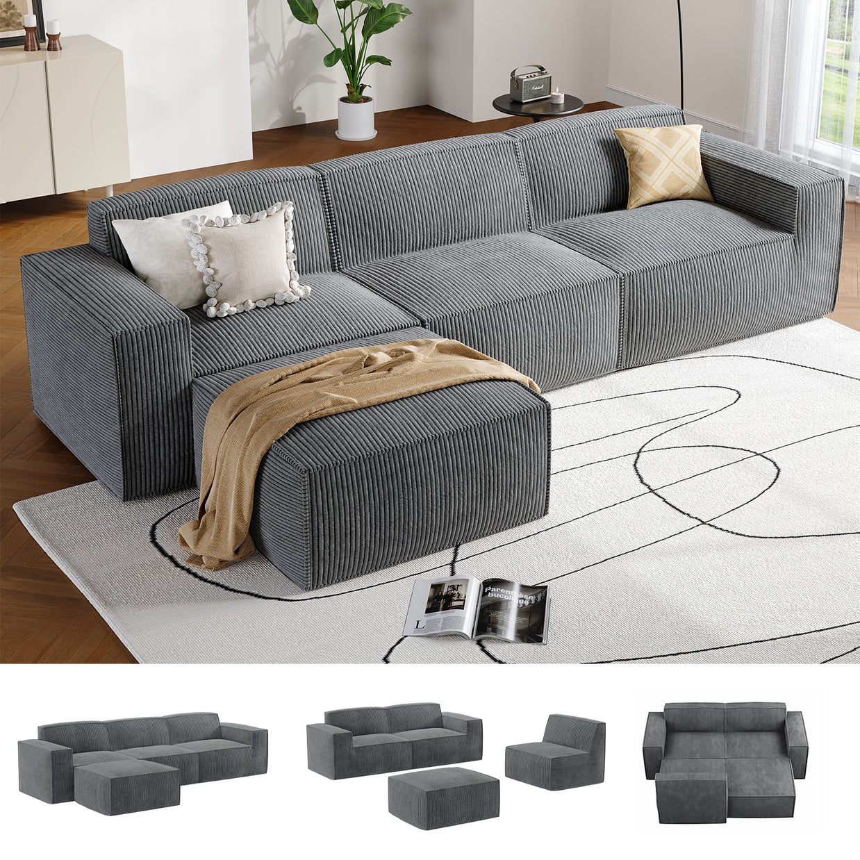 BAYCLARA Urban Nest Modular Sofa - Grey