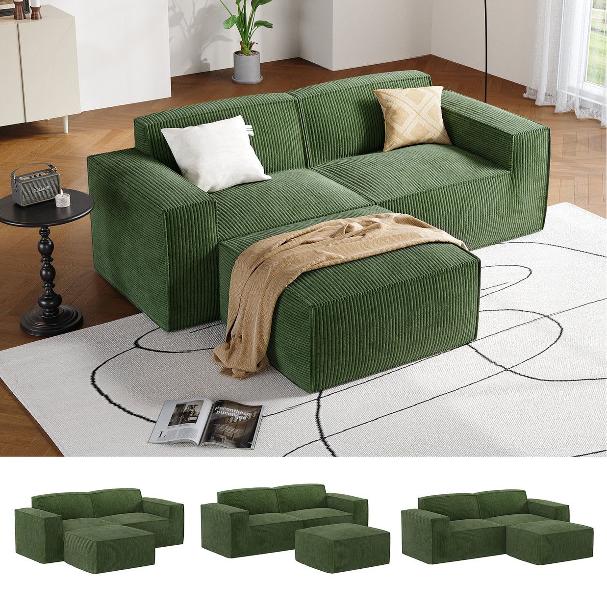 BAYCLARA Urban Nest Modular Sofa - Green