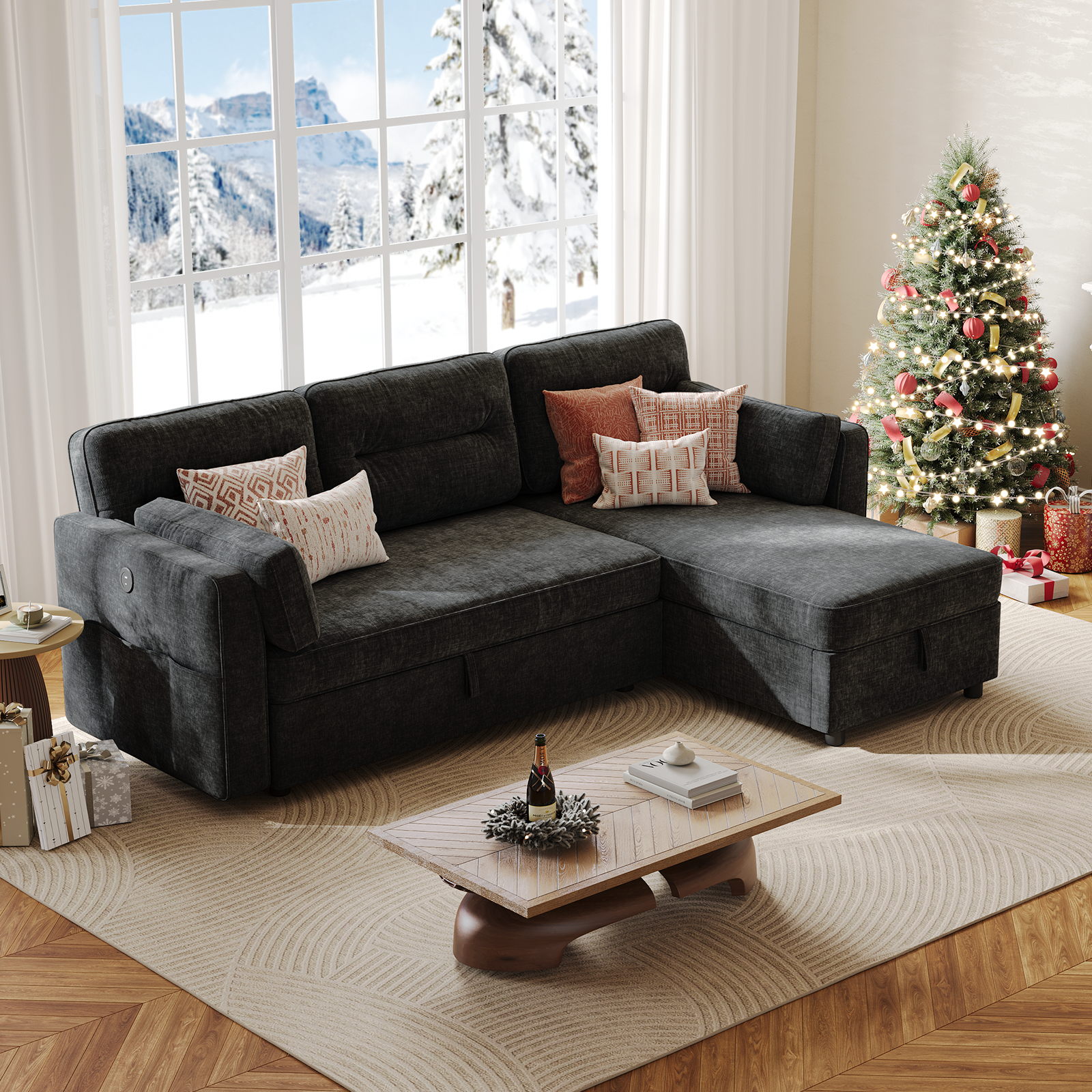 Bayclara Compact Luxury Sectional Sofa Bed