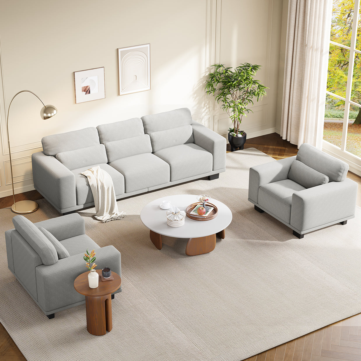BAYCLARA Minimal Sectional Couch - Grey