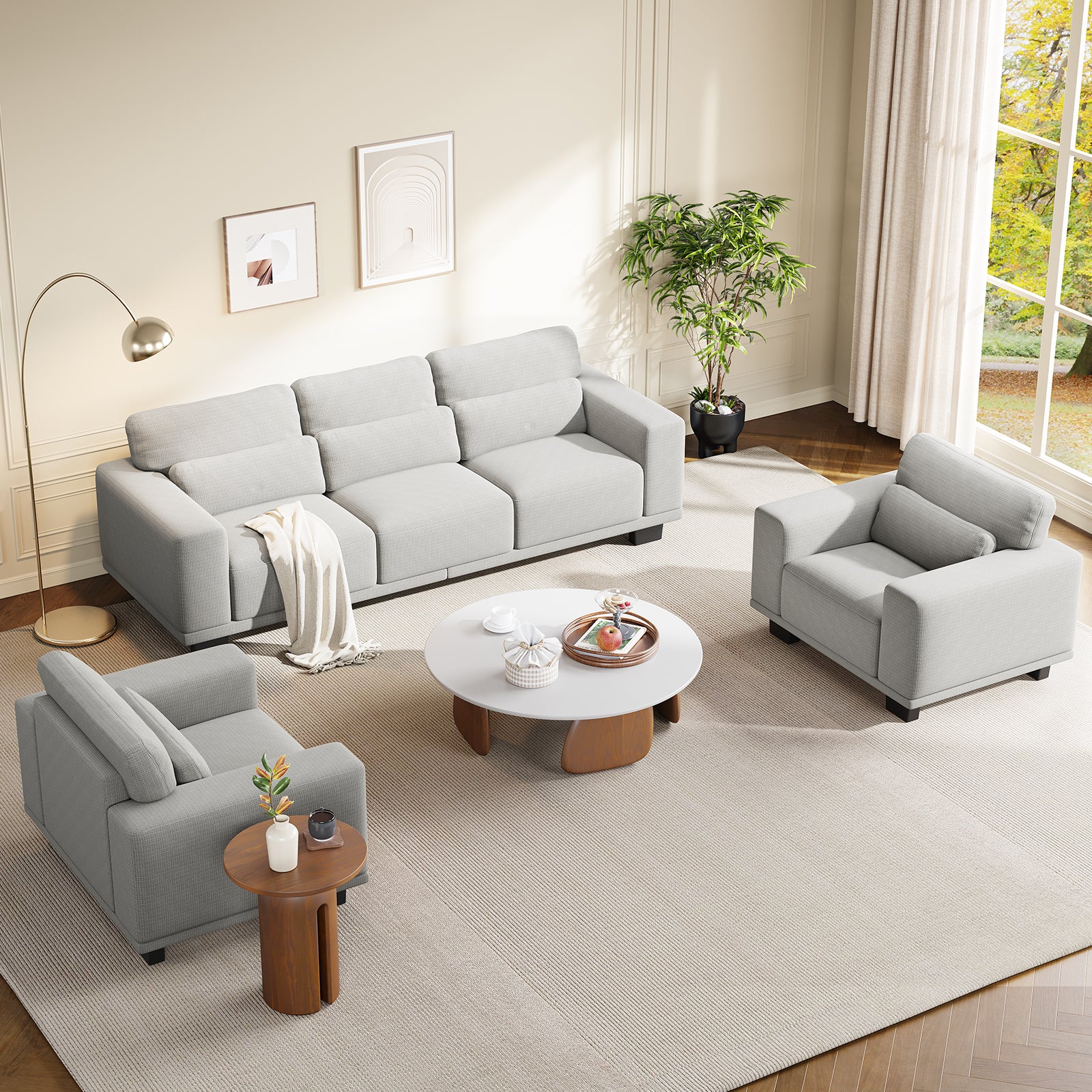BAYCLARA Minimal Sectional Couch - Grey