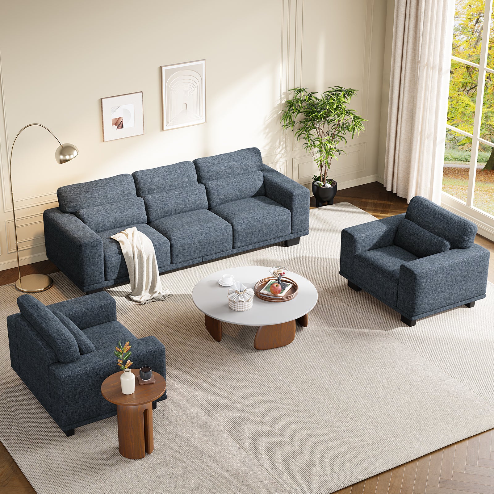 BAYCLARA Minimal Sectional Couch - Blue