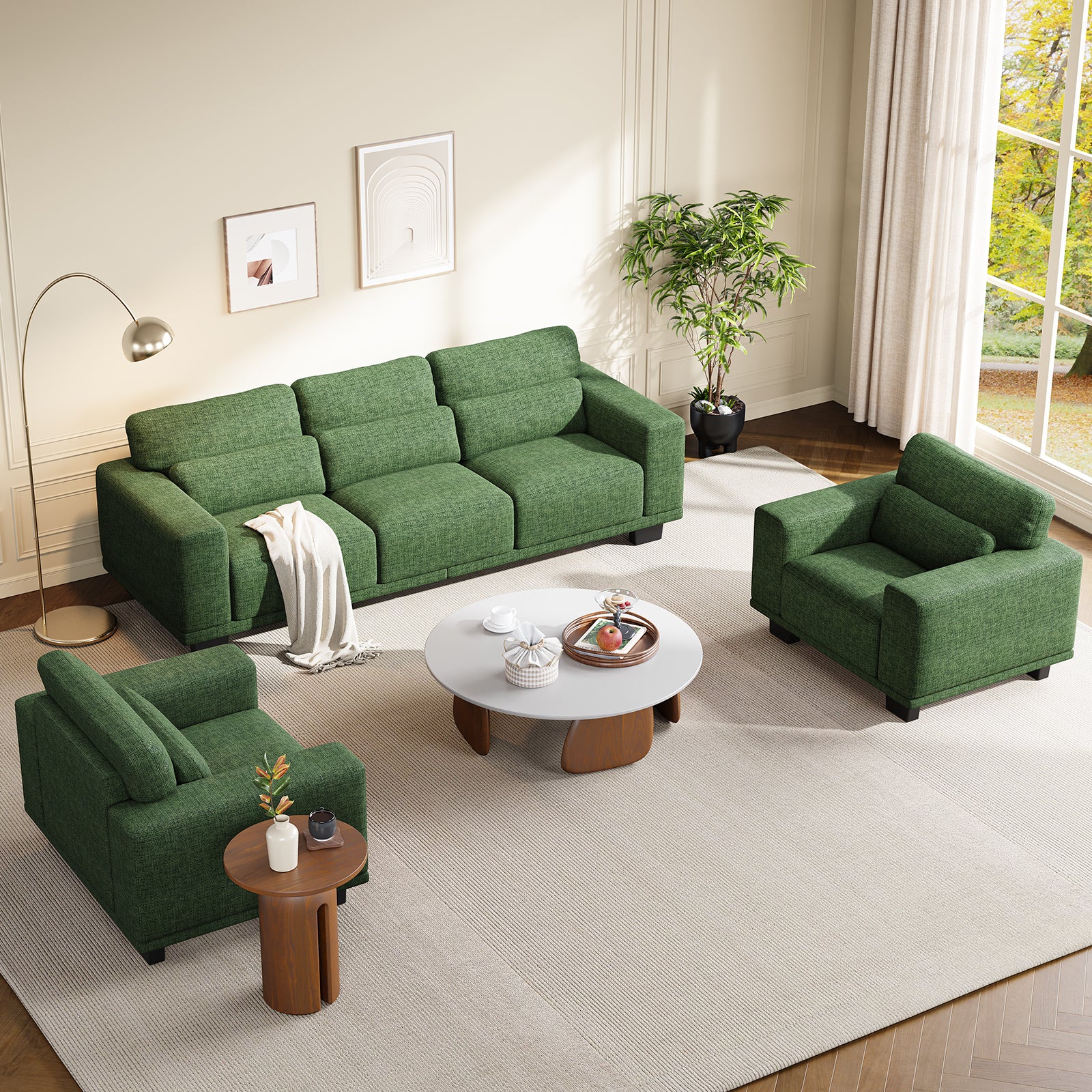 BAYCLARA Minimal Sectional Couch - Green