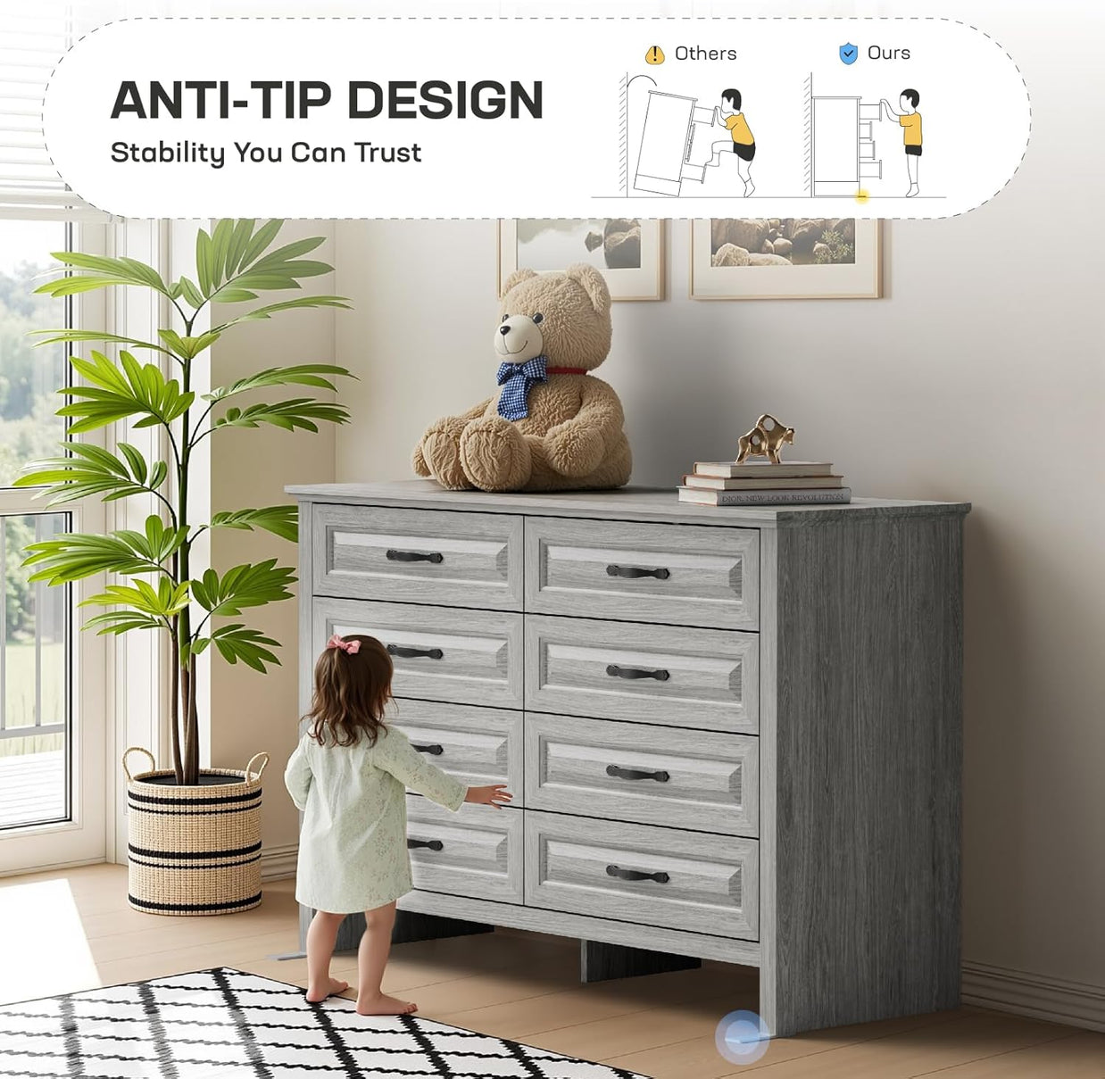 BAYCLARA Pearl Dresser,8 Drawer
