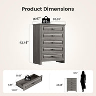 BAYCLARA Pearl Dresser,5 Drawer
