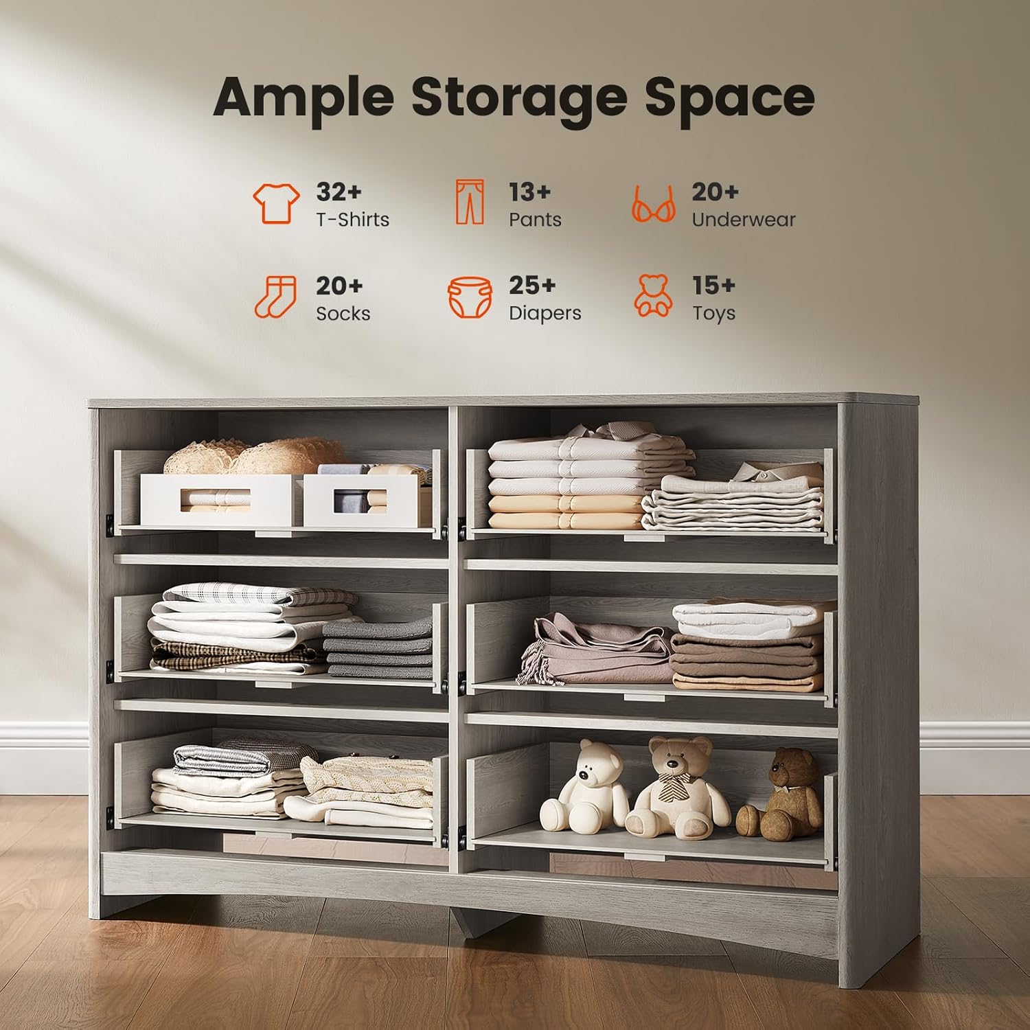 BAYCLARA Urban Dresser,6 Drawer
