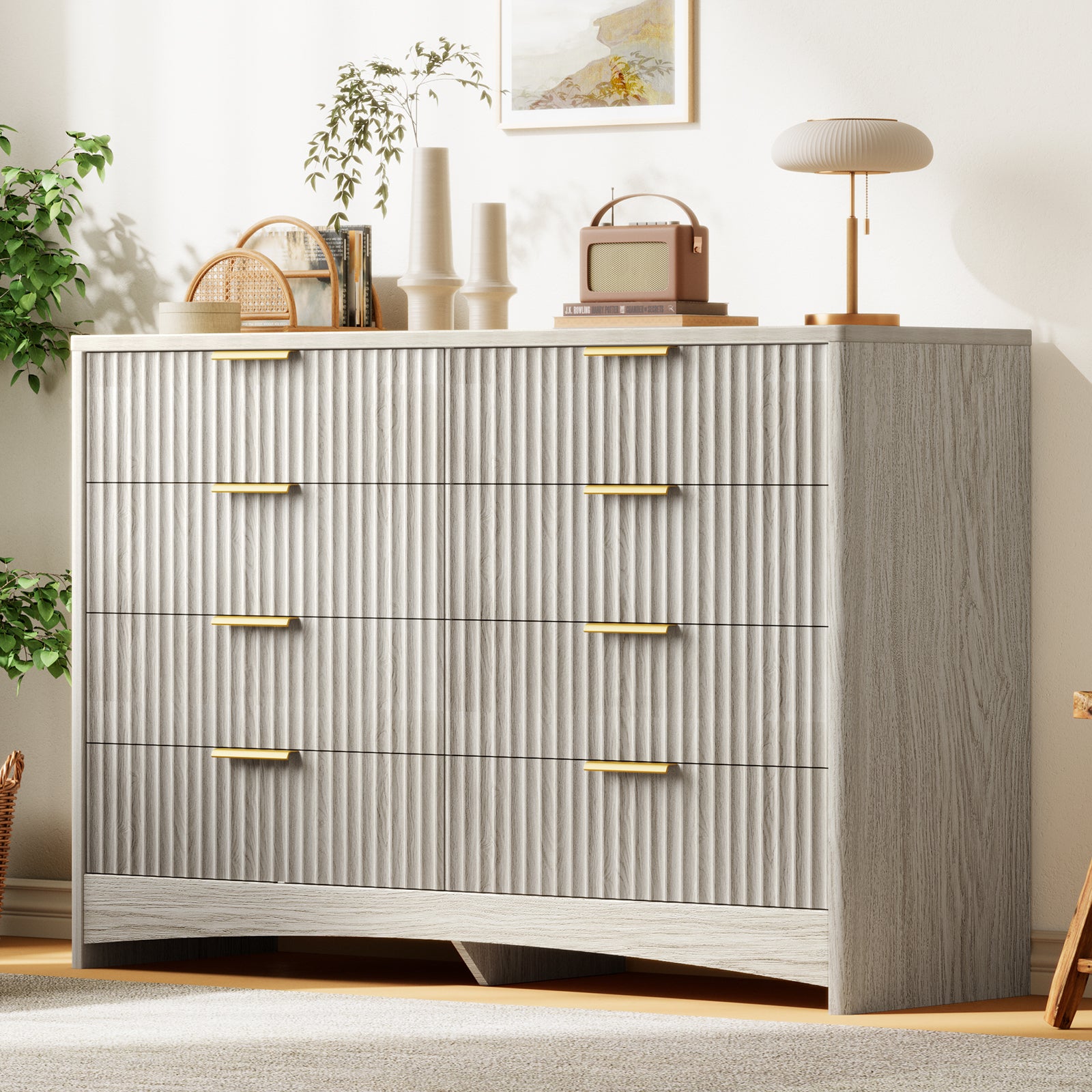 BAYCLARA Urban Grey Dresser,5–8 Drawer Storage Chest
