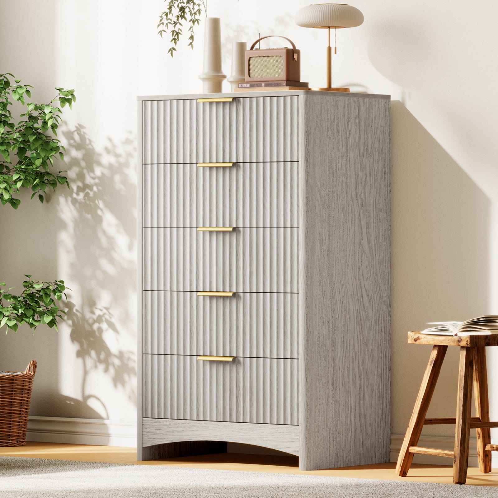 BAYCLARA Urban Grey Dresser,5–8 Drawer Storage Chest