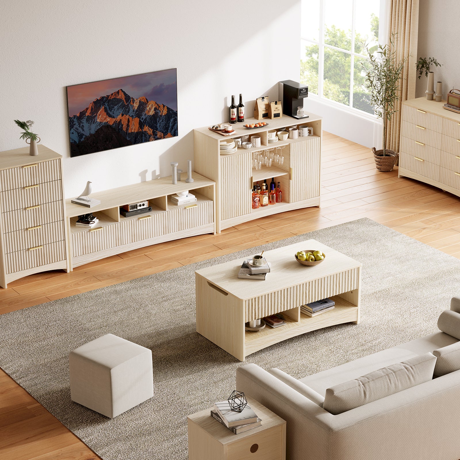 BAYCLARA Urban Oak Dresser,5–8 Drawer Storage Chest