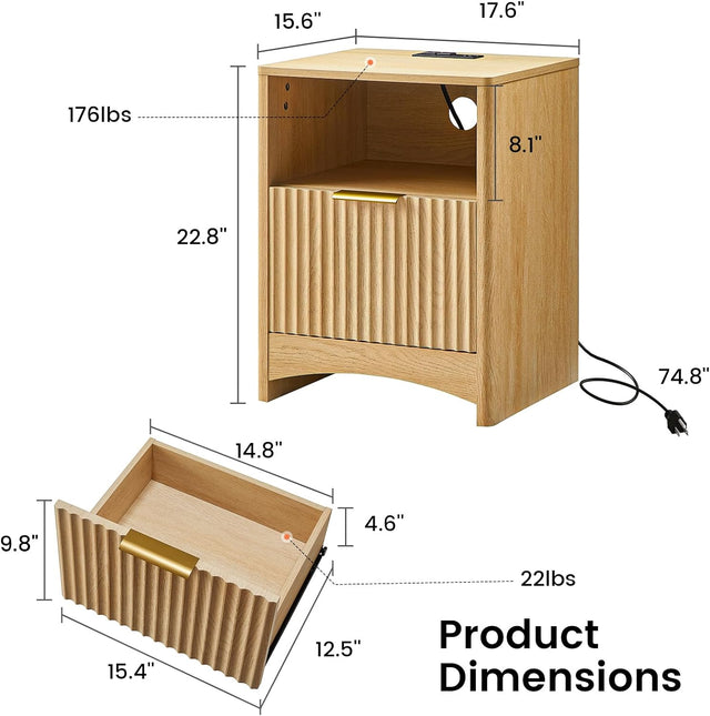BAYCLARA Urban Oak Nightstand