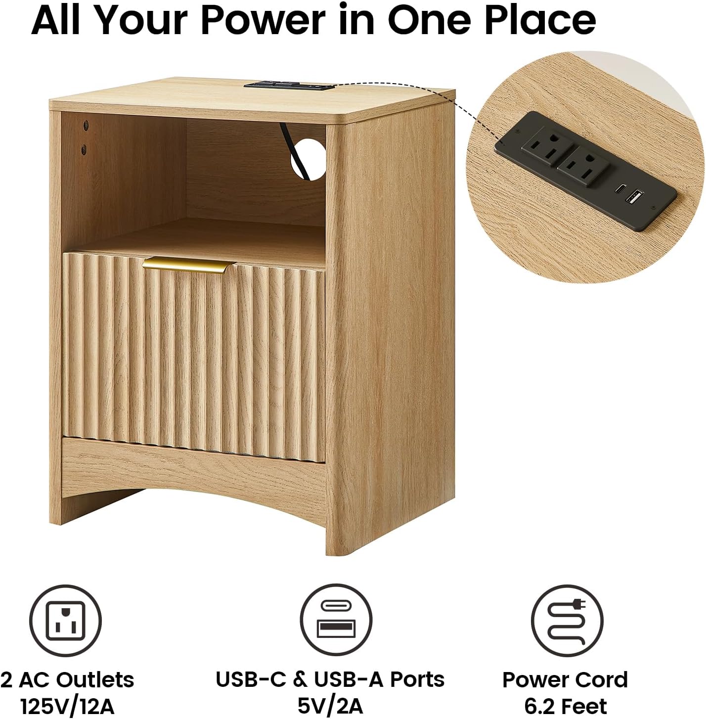 BAYCLARA Urban Oak Nightstand
