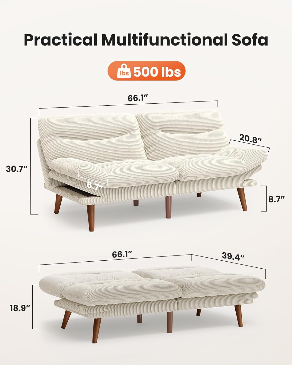 BAYCLARA Sofa Bed for Small Spaces