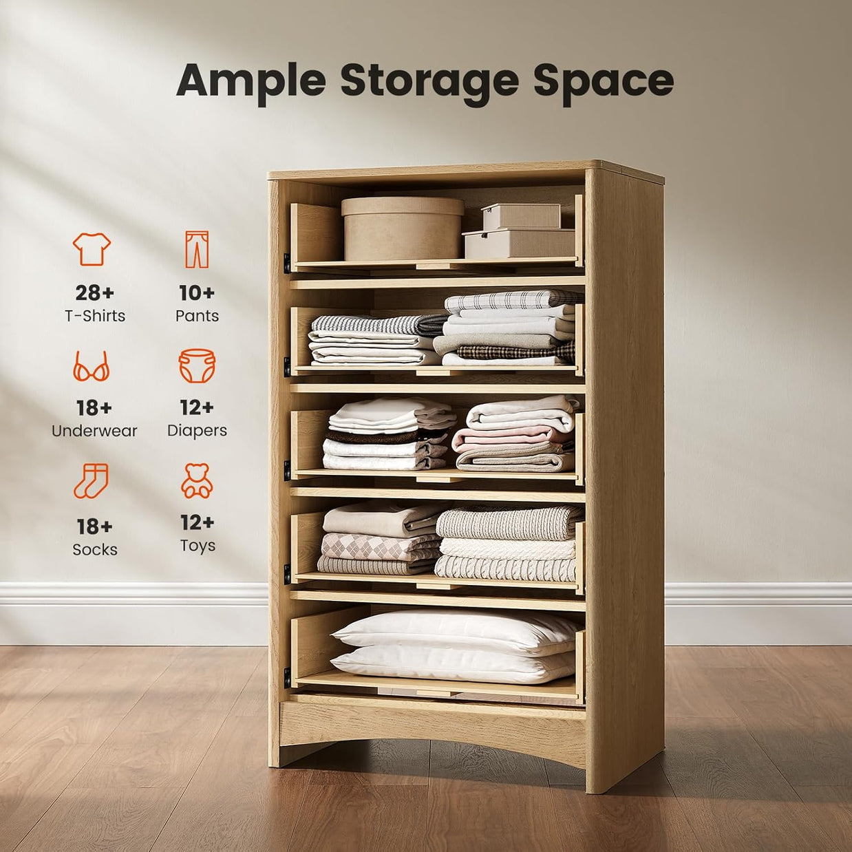 BAYCLARA Urba Dresser,5 Drawer