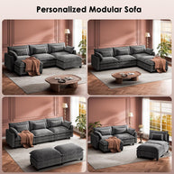 BAYCLARA 111.5“ U Shaped Modular Chenille Sectional Sofa Couch