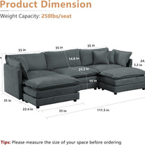 BAYCLARA Modular Chenille Sectional Sofa