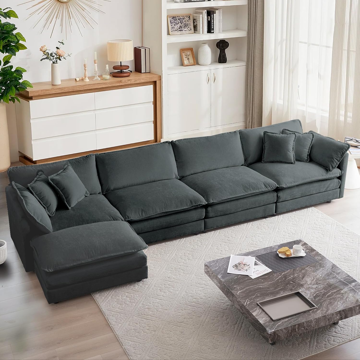 BAYCLARA Modular Chenille Sectional Sofa