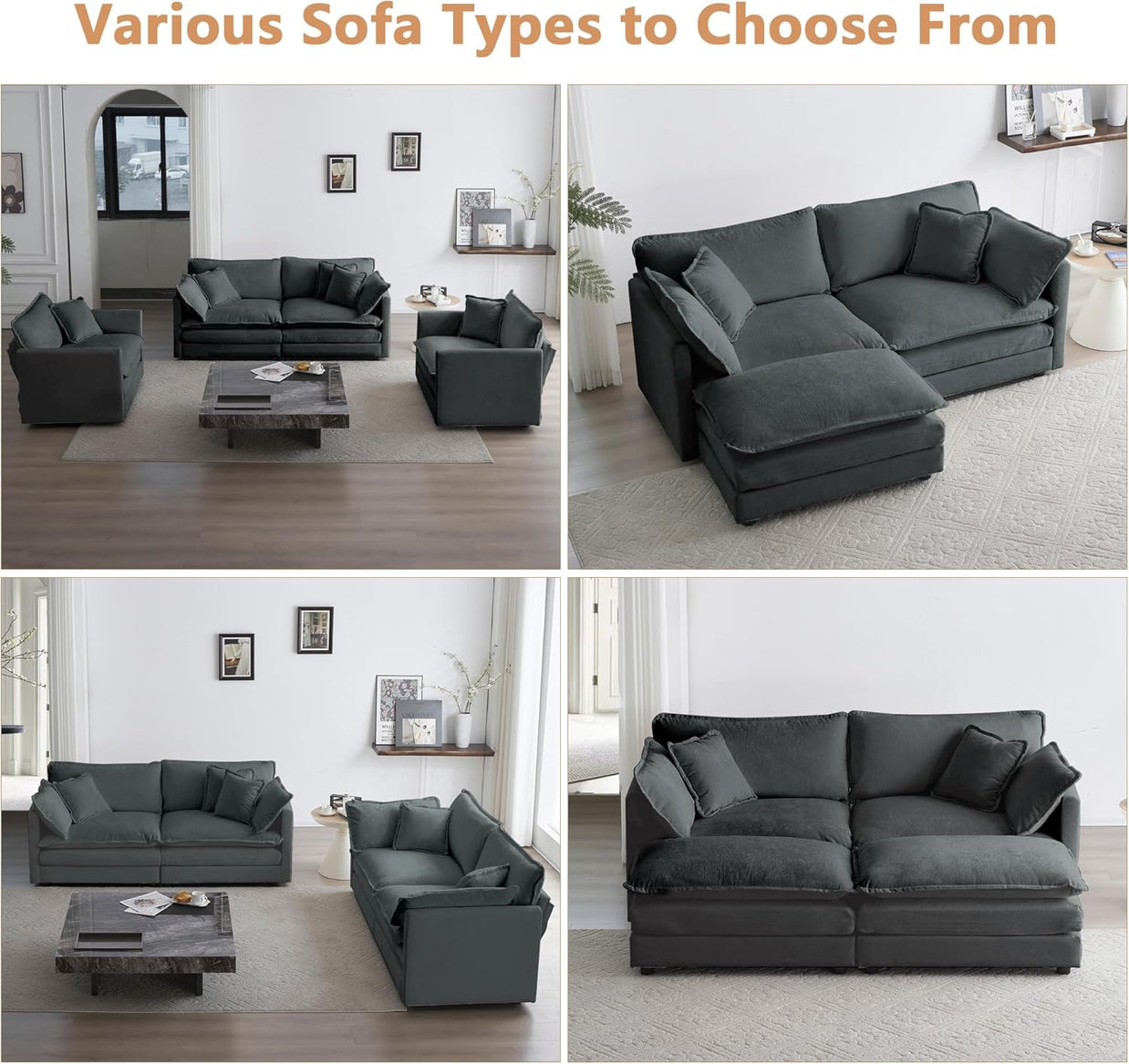 BAYCLARA Modular Chenille Sectional Sofa