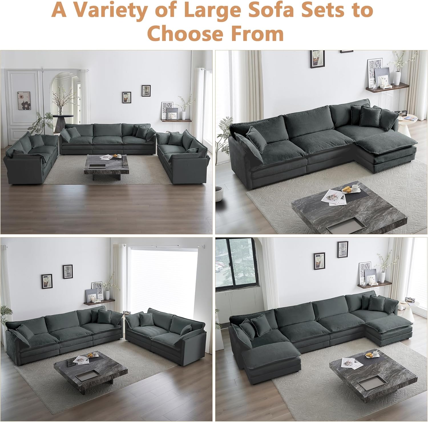 BAYCLARA Modular Chenille Sectional Sofa