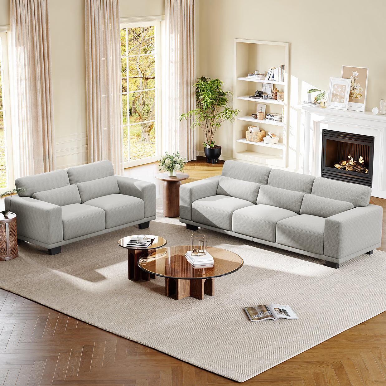BAYCLARA Minimal Sectional Couch - Grey
