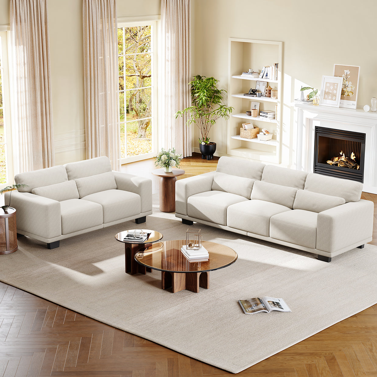 BAYCLARA Minimal Sectional Couch - White