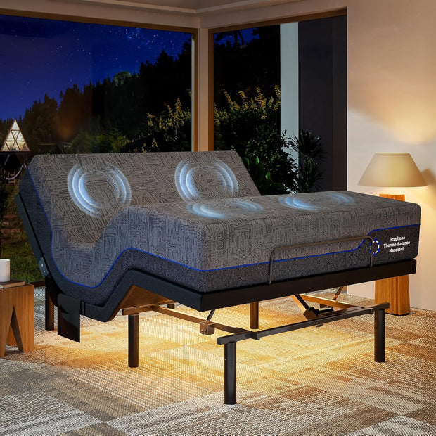 BAYCLARA Eams Smart Adjustable Bed Frame & Luxury Mattress Set