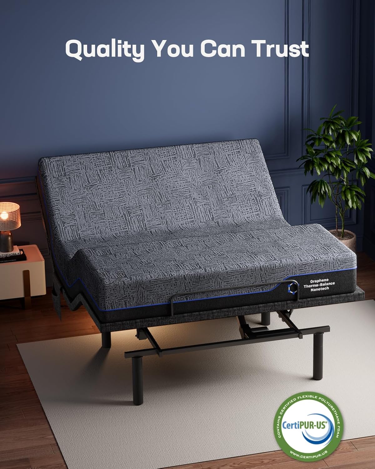 BAYCLARA Eams Smart Adjustable Bed Frame & Luxury Mattress Set