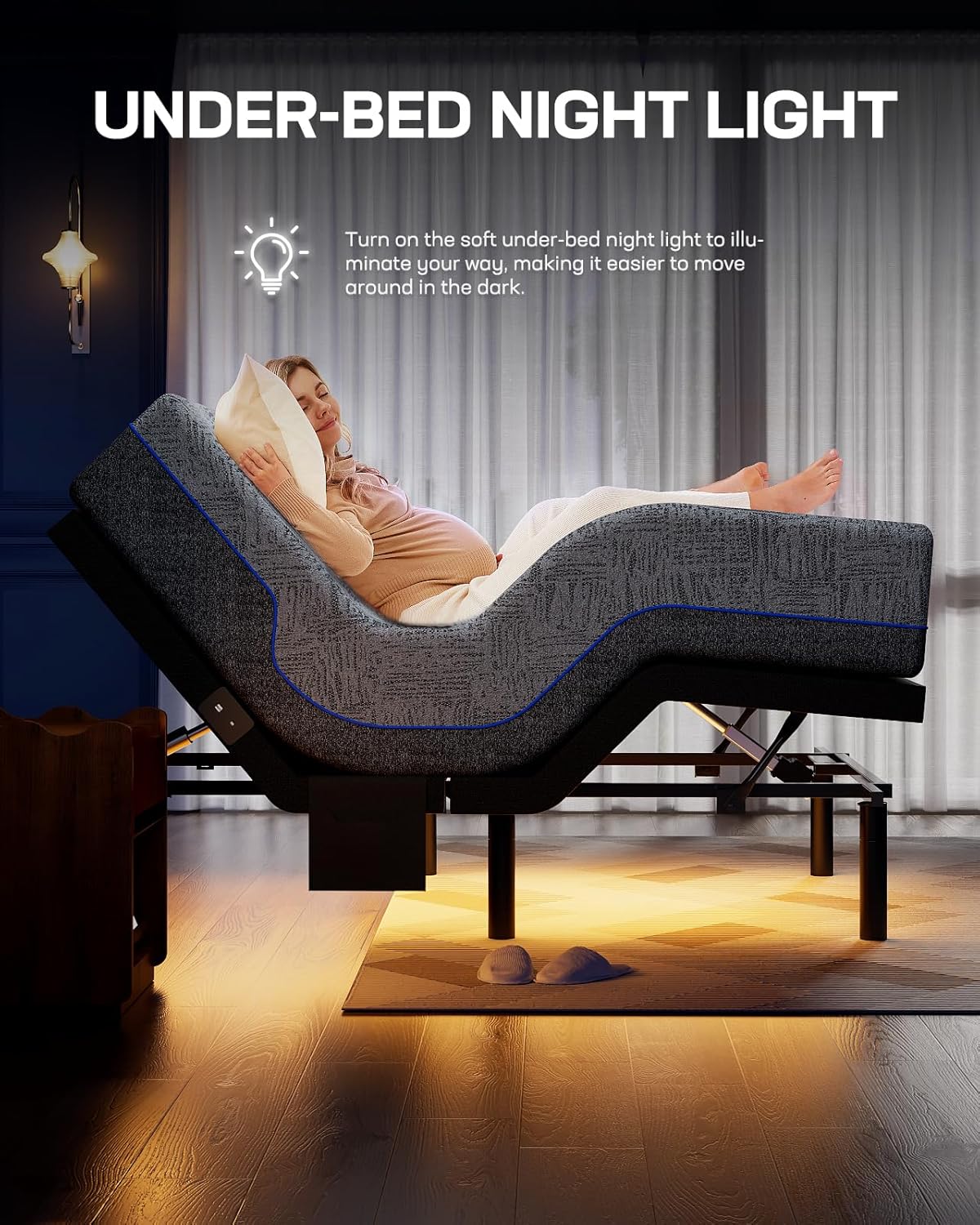 BAYCLARA Eams Smart Adjustable Bed Frame & Luxury Mattress Set