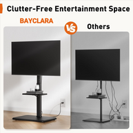BAYCLARA Floor TV Stand with Power Outlet for 32-75‘’ TVs