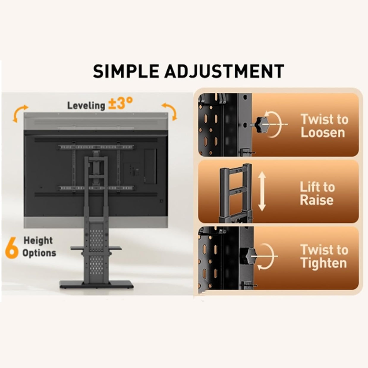 BAYCLARA Floor TV Stand with Mount for 32-86